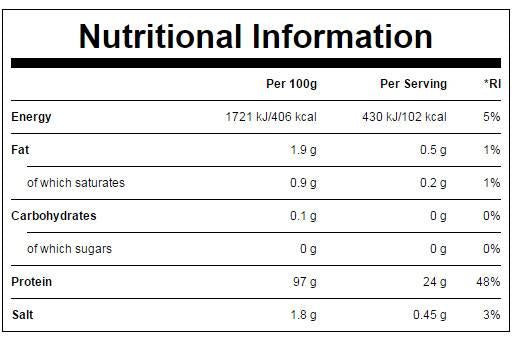 Carnipro 97% hidrolizirani goveje beljakovine odvzamejo 2500 gramov