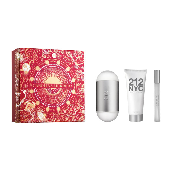 <tc>CAROLINA HERRERA</tc> 212 Nyc Eau De Toilette Spray 100 ml set 3 kosov Božič 2023