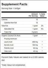 Certificirano organsko kokosovo olje 1000 mg - 60 gel kapsul