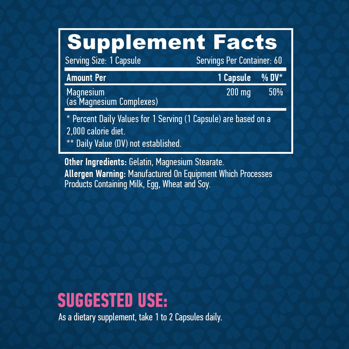 Kelirani magnezij 200 mg. / 60caps.