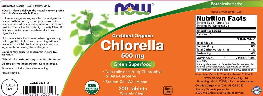 Chlorella Organic 500 mg - 200 tablet