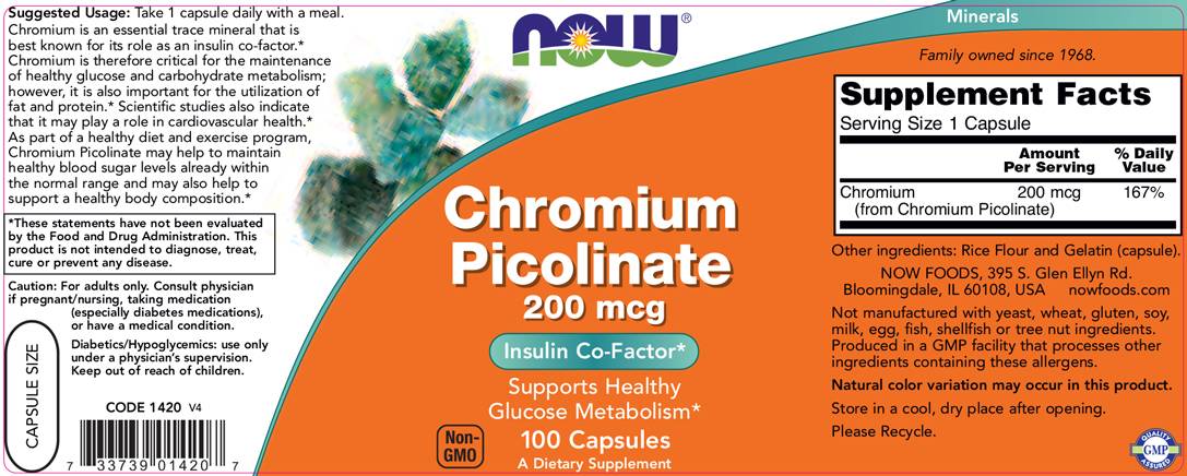 Krom pikolinat 200 mcg - 100 kapsul