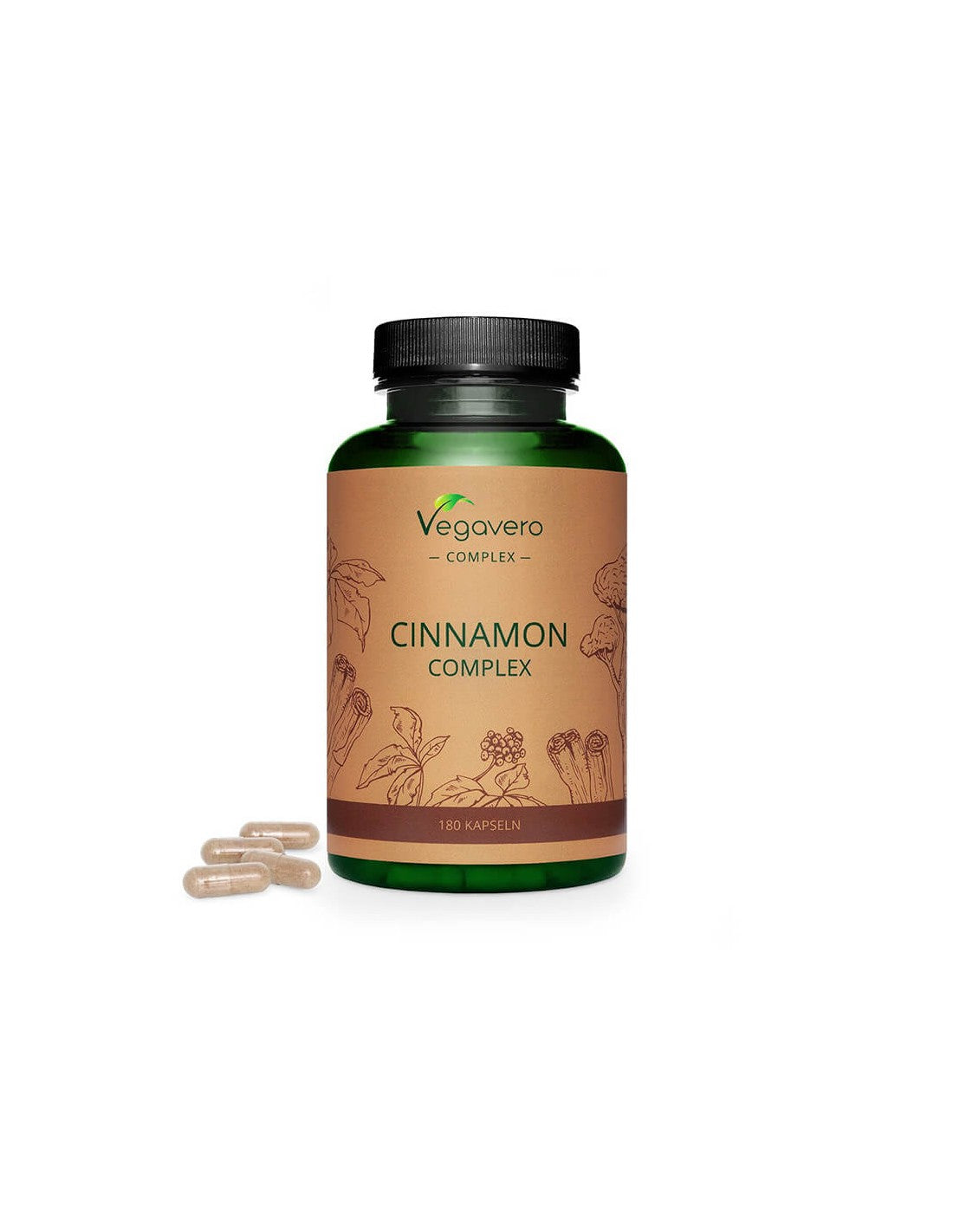 Cinnamon Complex - Cimetov kompleks (Zeliščna formula za nadzor krvnega sladkorja), 180 <tc>Vegavero</tc> kapsule