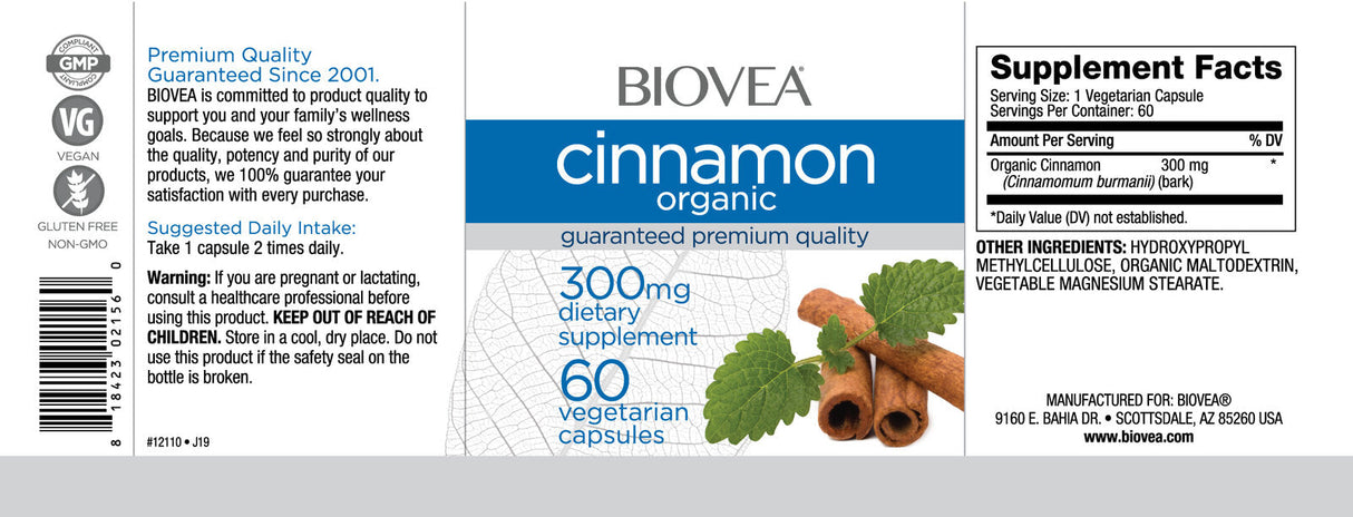 Cimet organski 300 mg / 60 kape