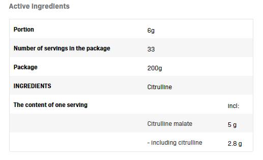 Citrulline Malate v prahu - 200 gramov