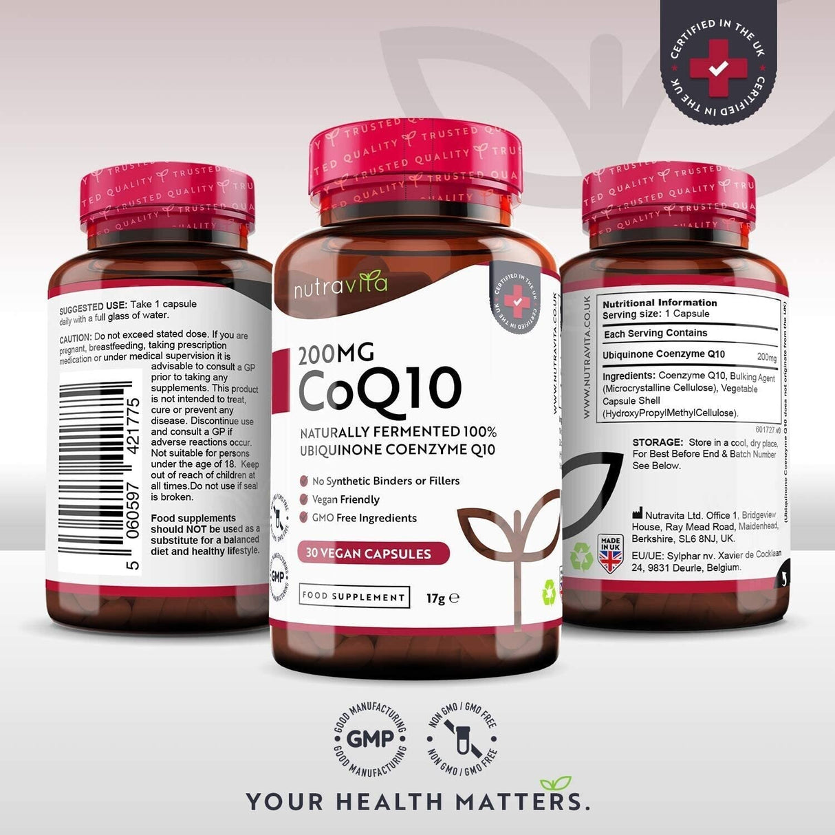 CoQ10 200 mg (ubikinon) /120 kapsul, 120 dni/ <tc>Nutravita</tc>