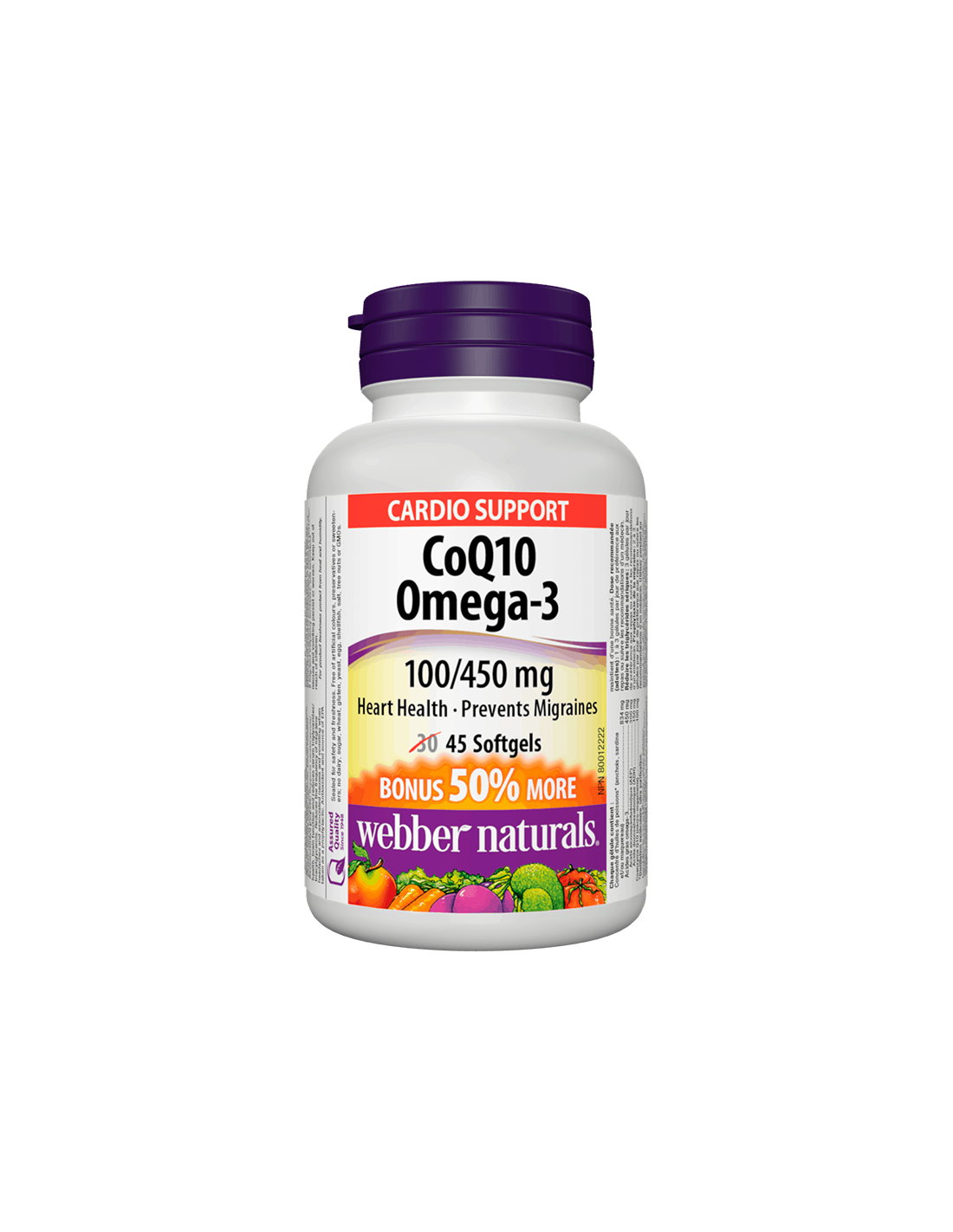 Coq10 & omega-3/ koencim Q10 100 mg + omega-3 450 mg x 45 kapsule softgela