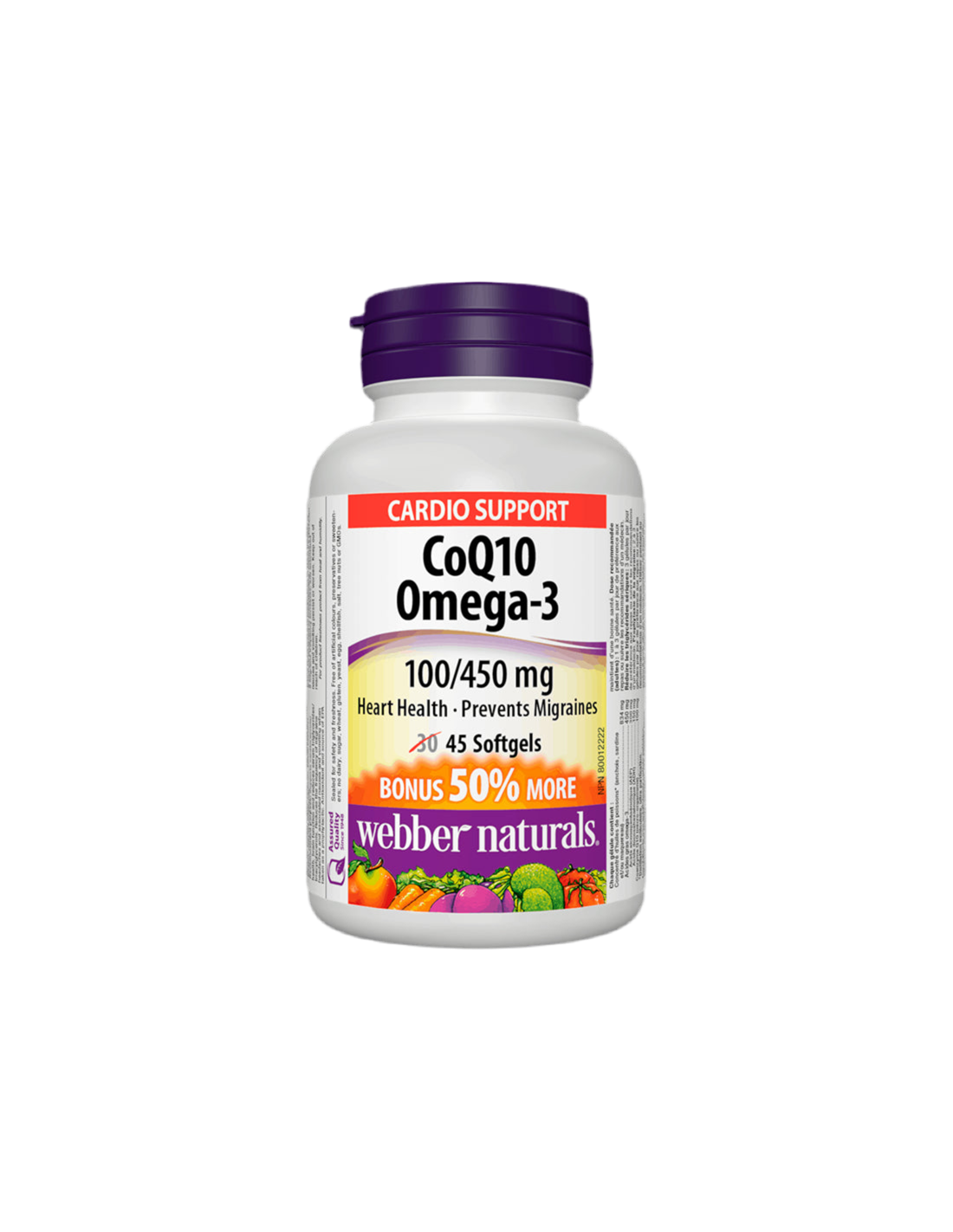 Coq10 & omega-3/ koencim Q10 100 mg + omega-3 450 mg x 45 kapsule softgela