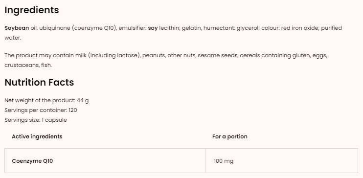 Coq10 / Ubichinon 100 mg - 30 gel kapsul