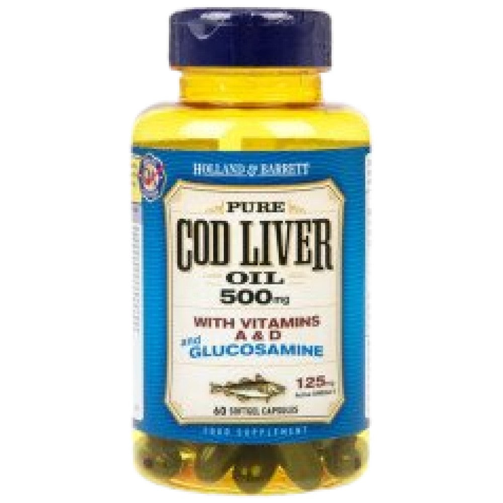 Olje jeter Cod 500mg | Z glukozaminom - 60 kapsul