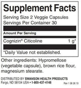 Cognizizin Citicolin 500 mg / 60 VCAPS - 0