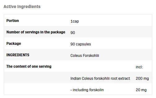 Coleus Forskohlii 200 mg - 90 kapsul
