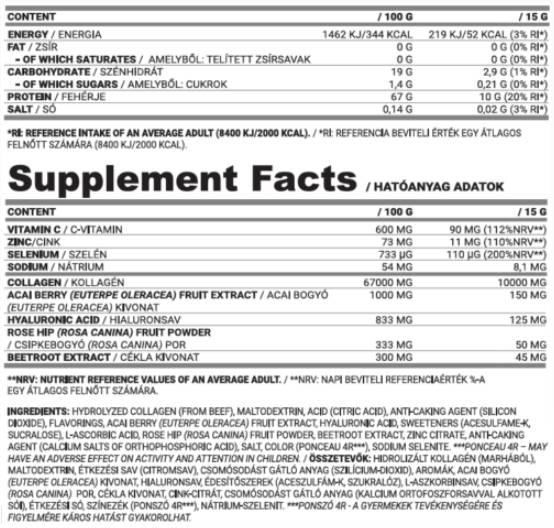Nebesa kolagena | Dodan cink, vitamin C in hialuronska kislina - 15 gramov