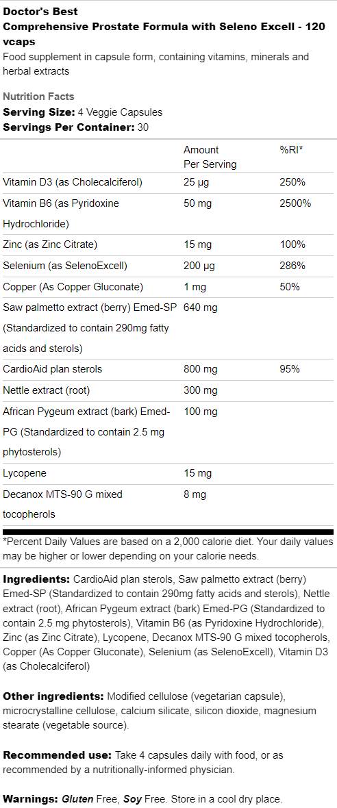 Celovita formula prostate | S seleno excell - 120 kapsul