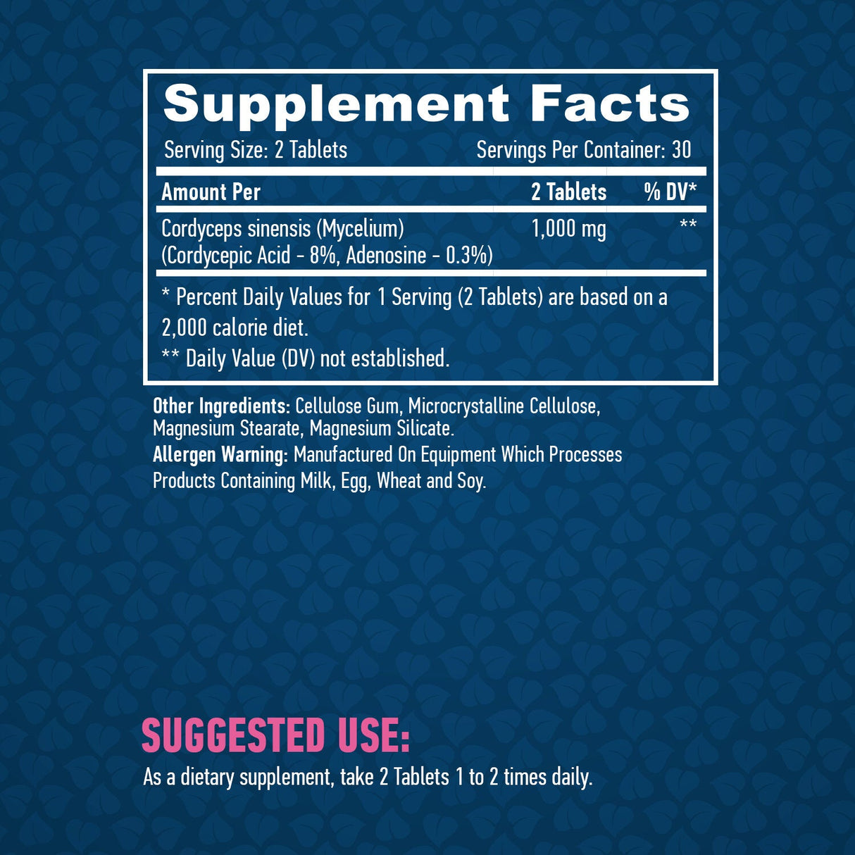Cordyceps 500mg / 60Tabs.