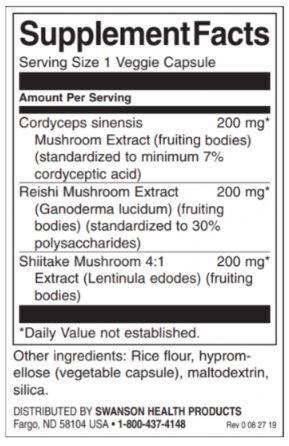 Kompleks Cordyceps z gobami Reishi in Shiitake - 60 kapsul