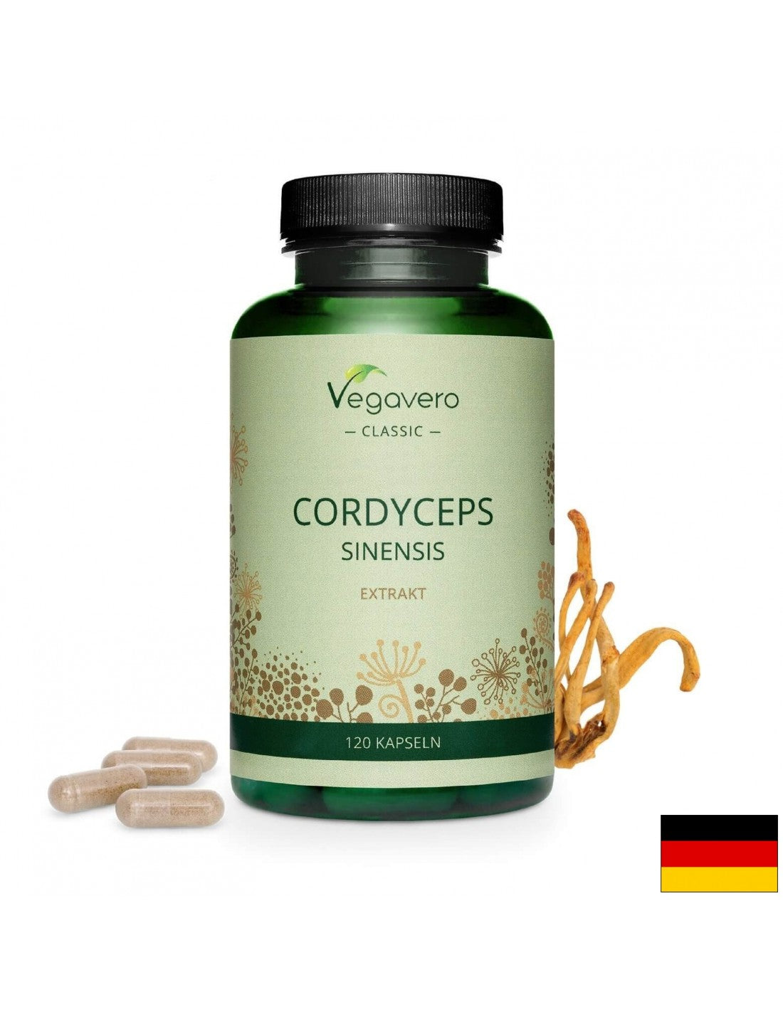 Cordyceps Sinensis Ektakt/ izvleček kordicepsa, 120 kapsul, 100% vegansko <tc>Vegavero</tc>