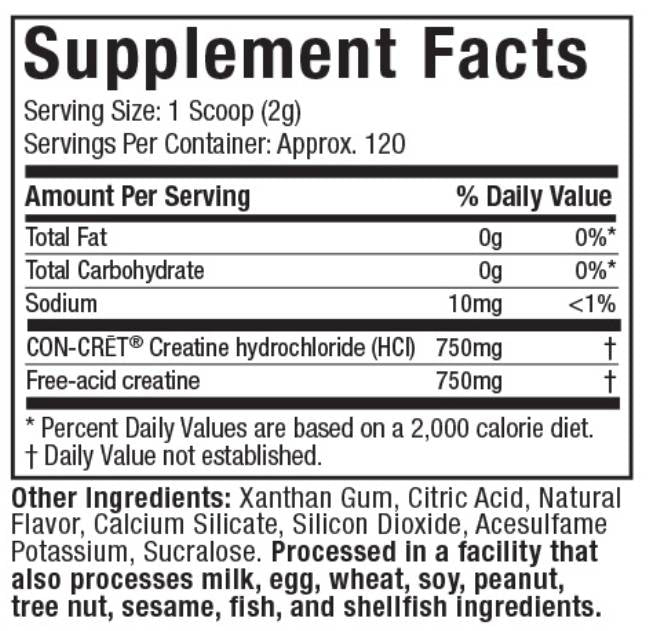 Creator® | Kreatin HCl + kreatin proste kisline - 235 gramov
