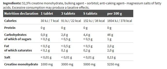 Kreatin 1000 / Creapure - 300 tablet
