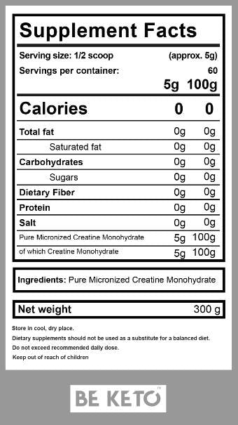 Kreatin monohidrat - 100% čisti - 300 gramov