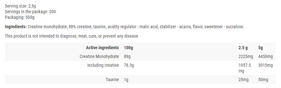 Kreatin monohidrat v prahu - 500 gramov