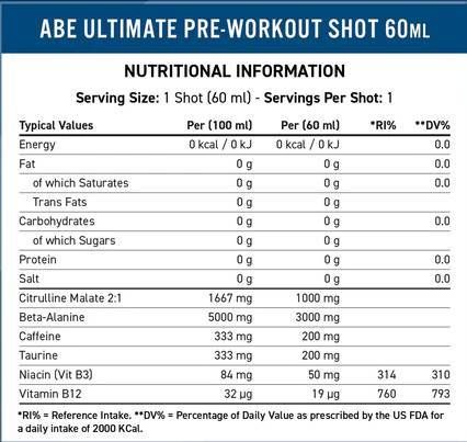 Abe strel | Vse črno vse pred vadbo - 12 x 60 ml