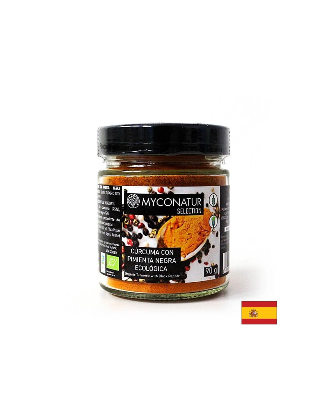 Curcuma Con Pimienta Negra Ecologica - Bio kurkuma v prahu (korenina) s črnim poprom, 90 g <tc>Myconatur</tc>