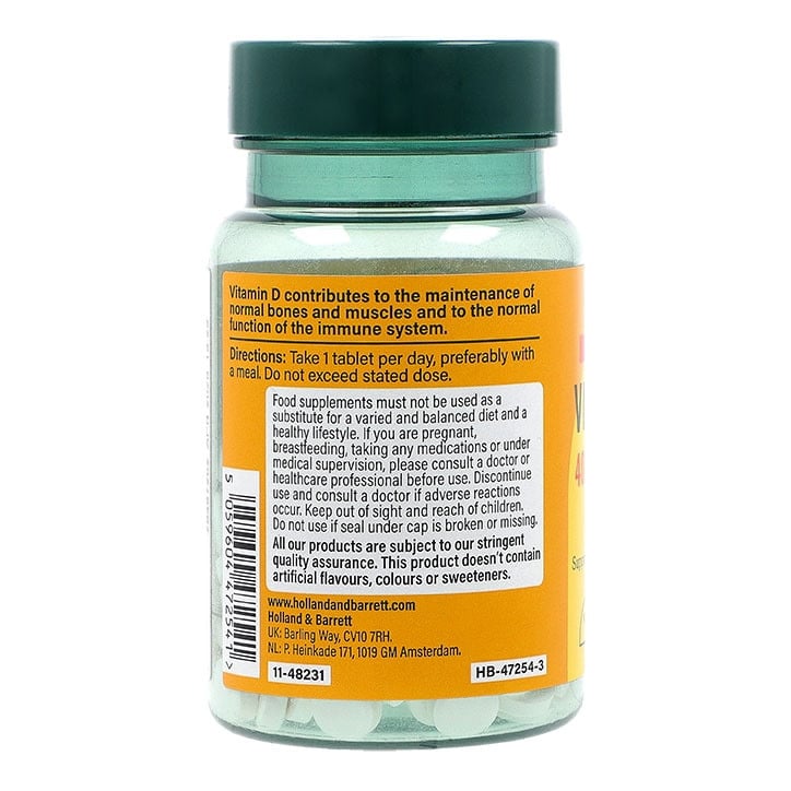 Vitamin D (vitamin D 4000 IU) 100mcg 120 tablete Holland & Barrett