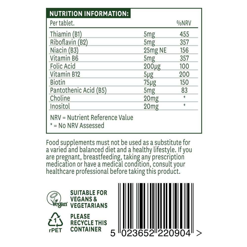 Kompleks vitamina B (kompleks vitamina B) 90 tablet Naturesaid