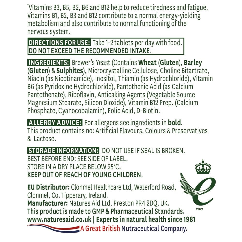 Kompleks vitamina B (kompleks vitamina B) 90 tablet Naturesaid