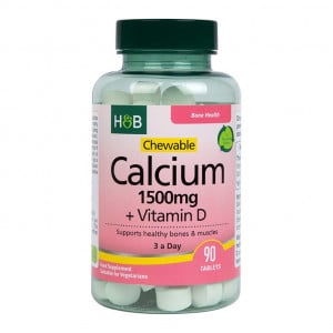 Žvečilni kalcij 1500 mg + vitamin D - 90 žvečilne tablete