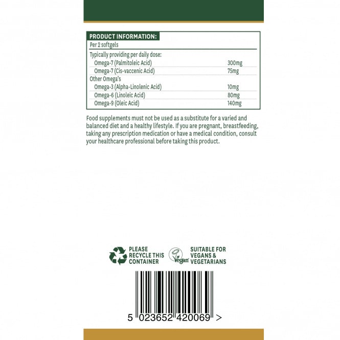 Morsko olje (omega-3-6-7-9) (olje morskega bucthorn) 500mg 60 mehke kapsule NaturesAid