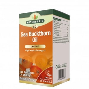 Morsko olje (omega-3-6-7-9) (olje morskega bucthorn) 500mg 60 mehke kapsule NaturesAid