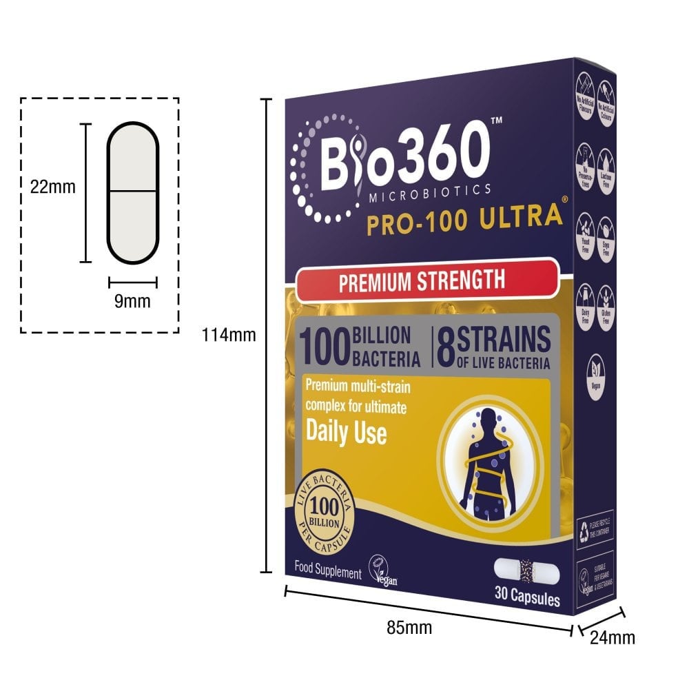 Probiotic Pro-100 Ultra (100 milijard bakterij) 100 milijard. 30 Natursaid kapsule
