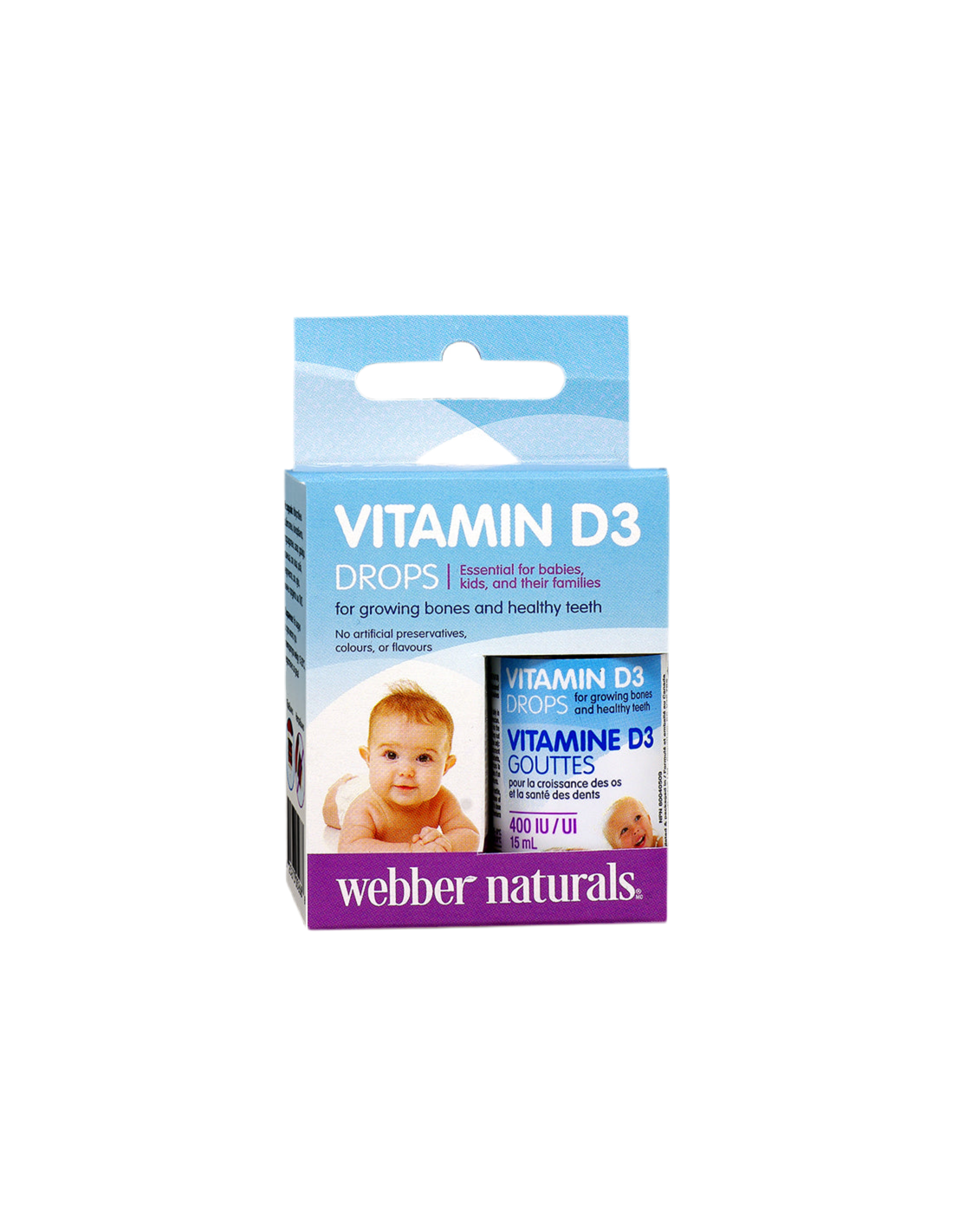 Vitamin D3 za dojenčke in otroke, 400 iu x 15 ml/ 500 odmerkov