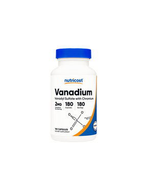 Diabetes Cardiovascular - Vanadium Plus Chromium Nutricost 180 Capsules - Nutra Best Europe