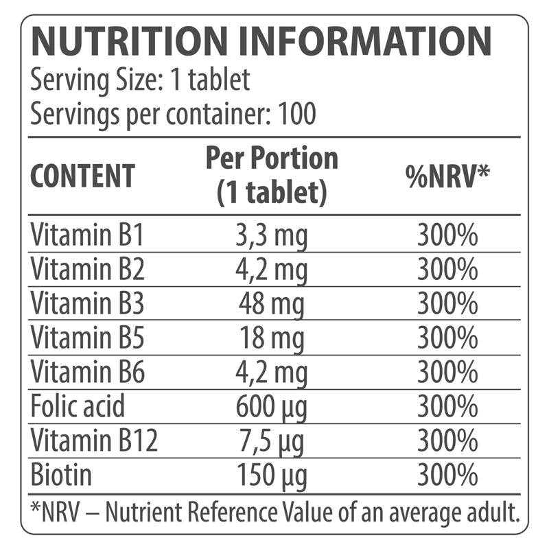 Kompleks vitamina B - 100 tablet