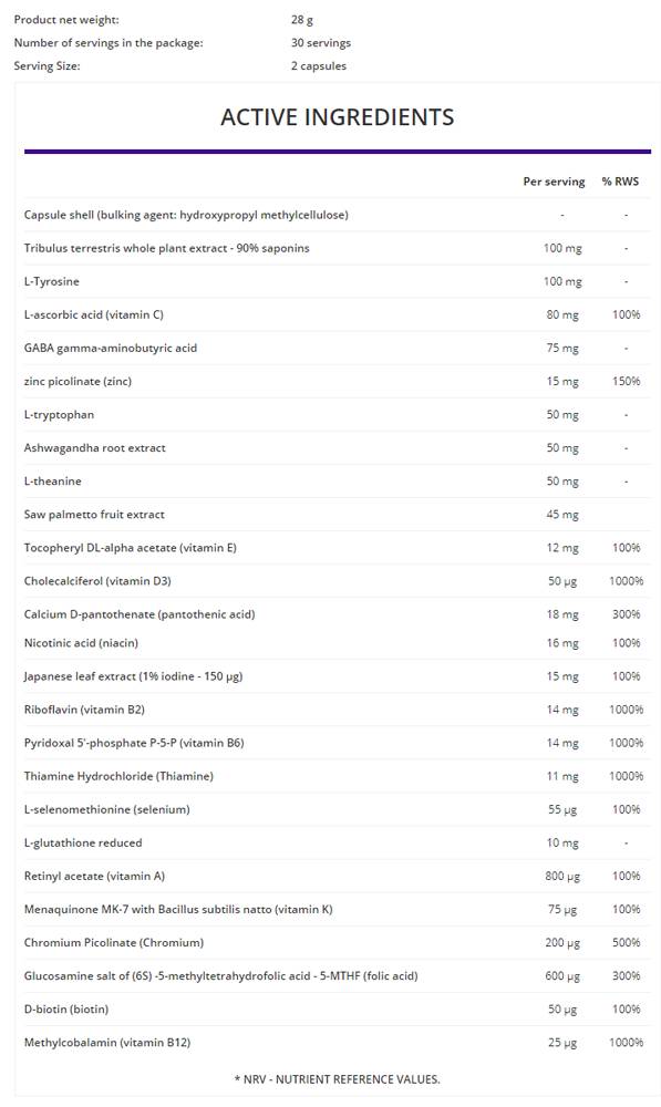 Decorem za moške / lepotni multivitamin 60 kapsul