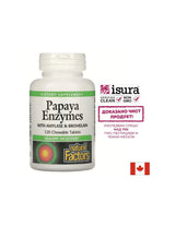 Prebava - encimi papaje z amilazo in bromelainom, 120 žvečljivih tablet <tc>Natural Factors</tc>