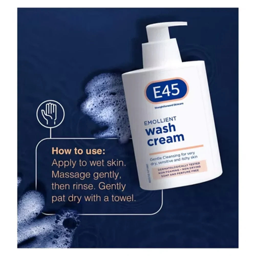 E45 Čistilna krema za suho, občutljivo in srbečo kožo - 250 ml