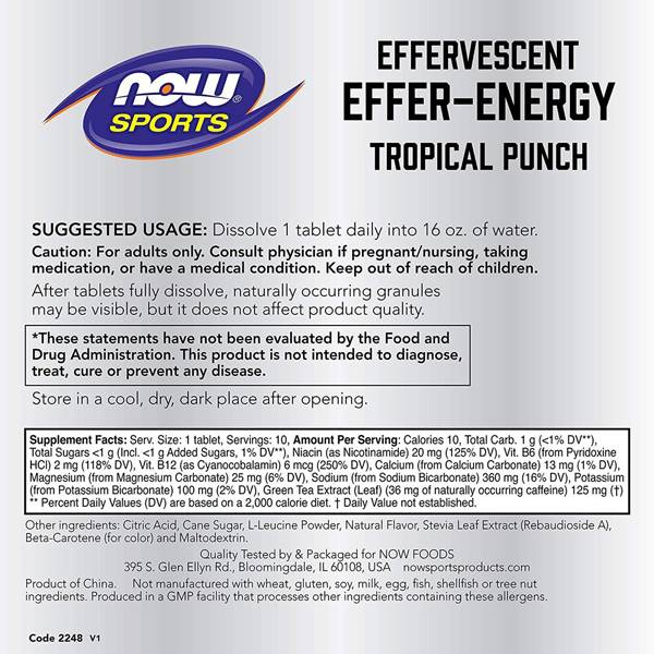 Efer -energija / šumeča energija - 10 topnih tablet