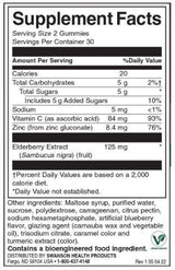 Elderberry Gumies z cinkom in vitaminom C | Jagodičje - 60 žvečilnih tablet