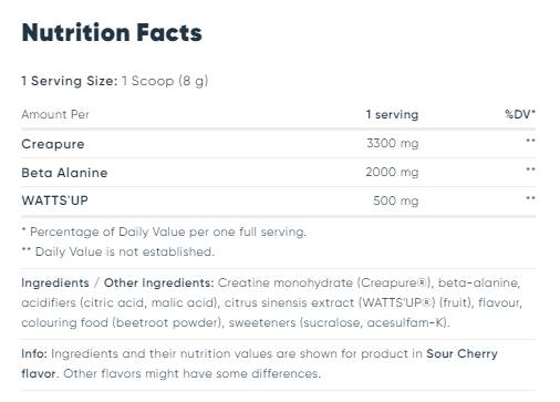 Epična moč | Creapure® z beta -alanin in Watts'up® - 240 gramov