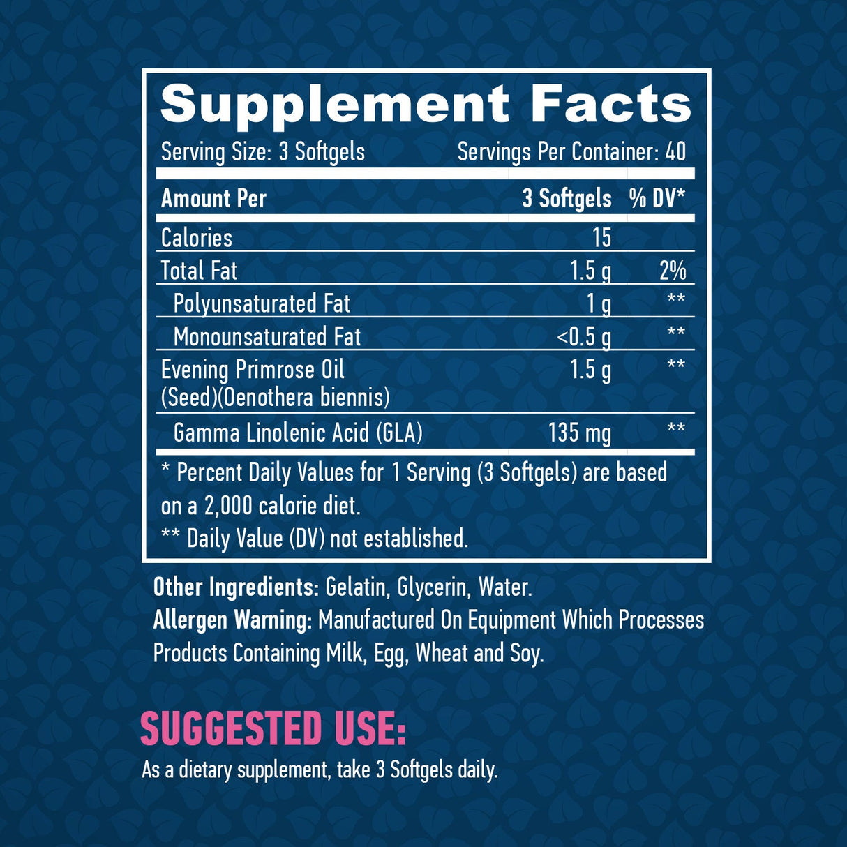 Večerno primrozno olje / hladno stisnjeno / 500mg. / 120 SoftGels