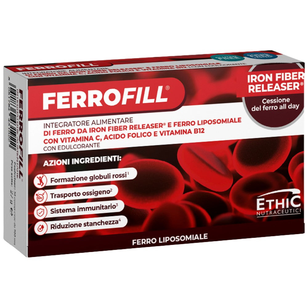 Ferrofill 30 mg | z železnimi vlakni Releaser® in liposomsko železo - 30 tablet