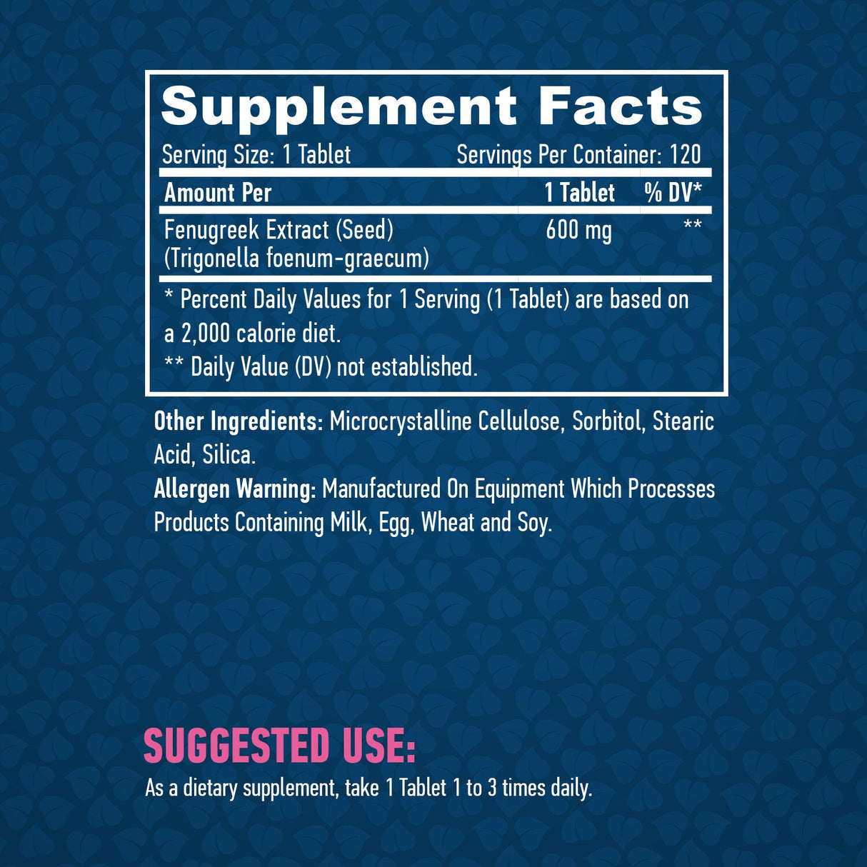 Fenugreek 600 mg / 120 zavihkov