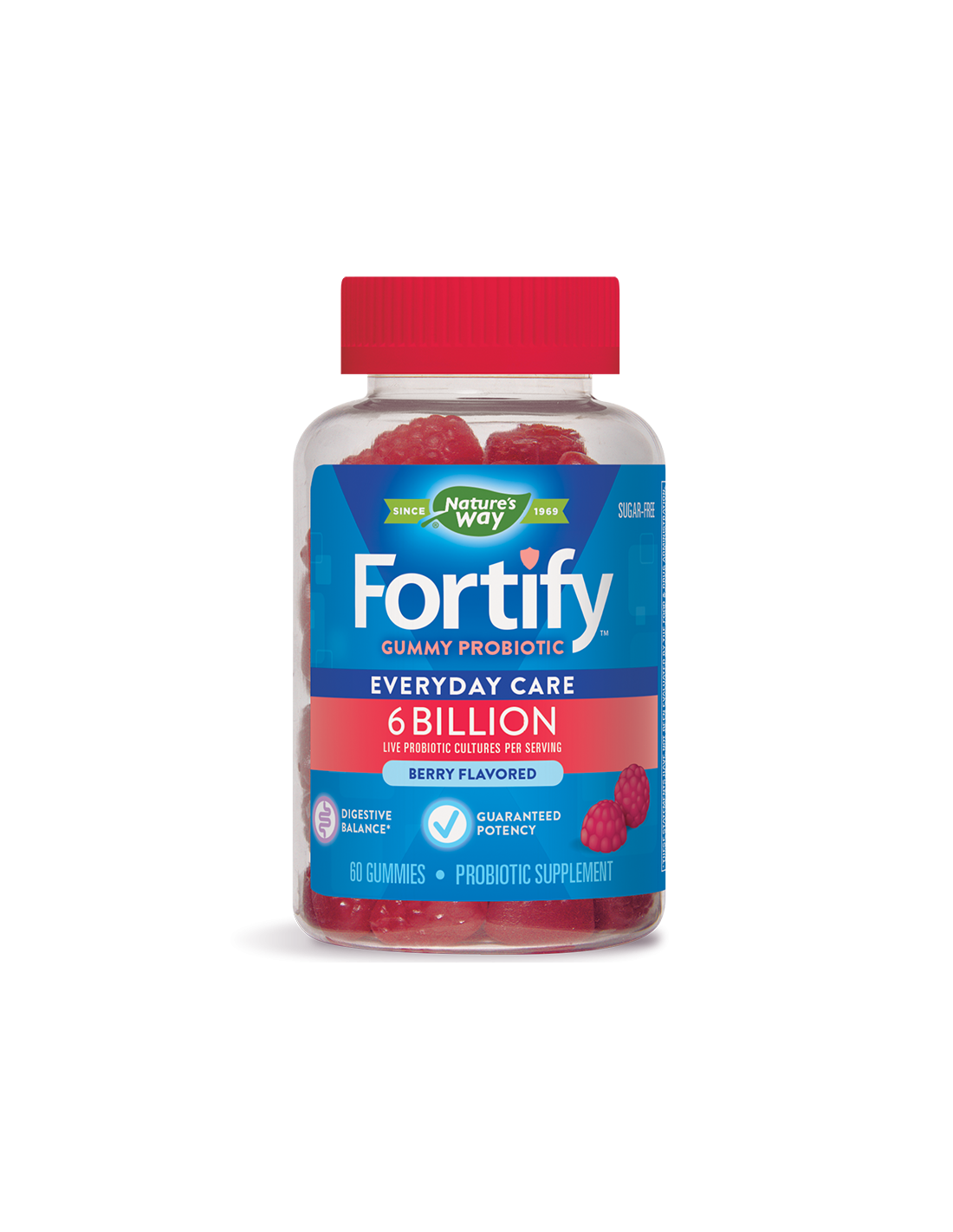Fortify ™ Gummy Probiotic - Fortify ™ Gummy Probiotic - 6 milijard aktivnih probiotikov, 60 Nature's Way gel tablete