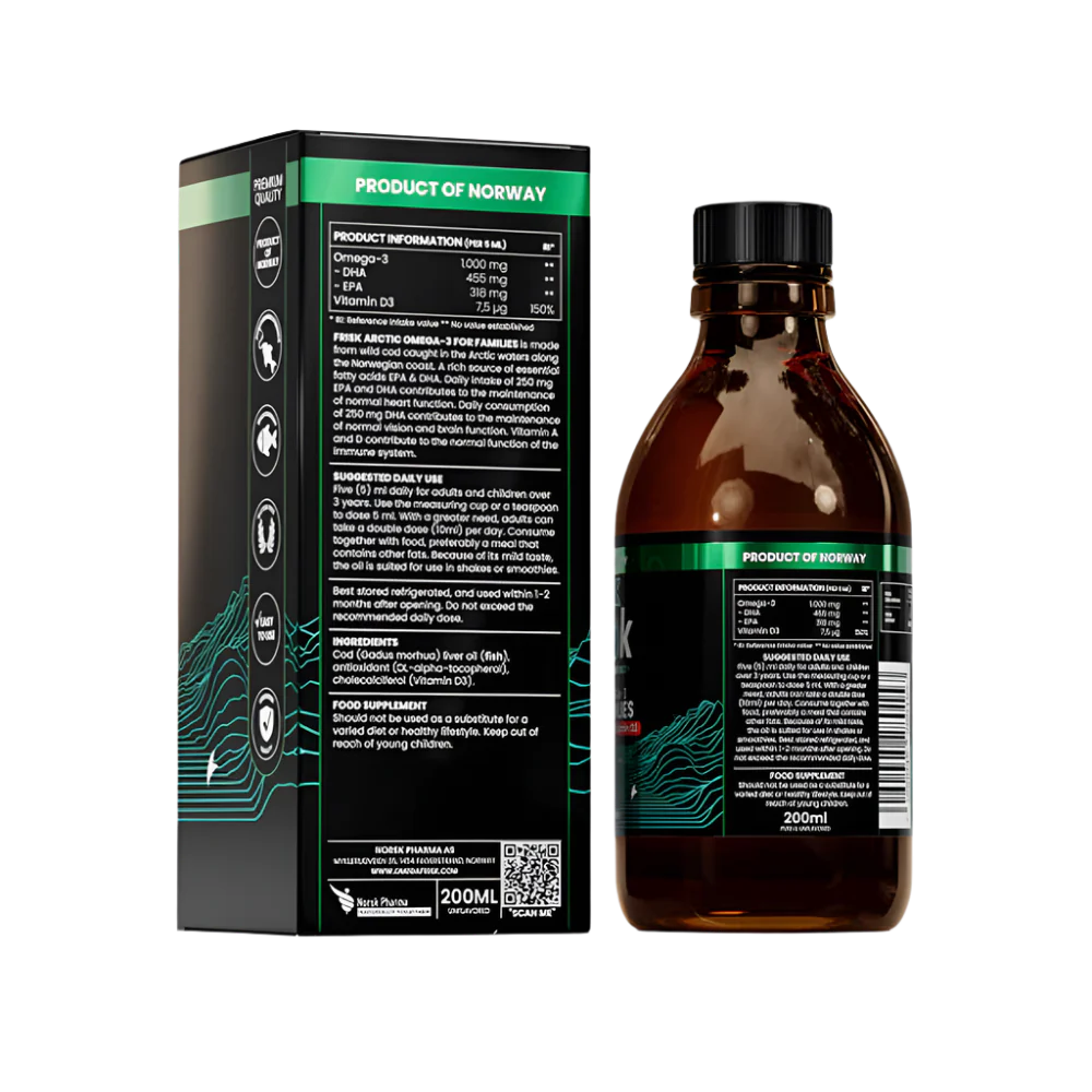 Arktična tekočina-tekoča omega-3-naravni okus / 100% divjad z Norveške-200 ml
