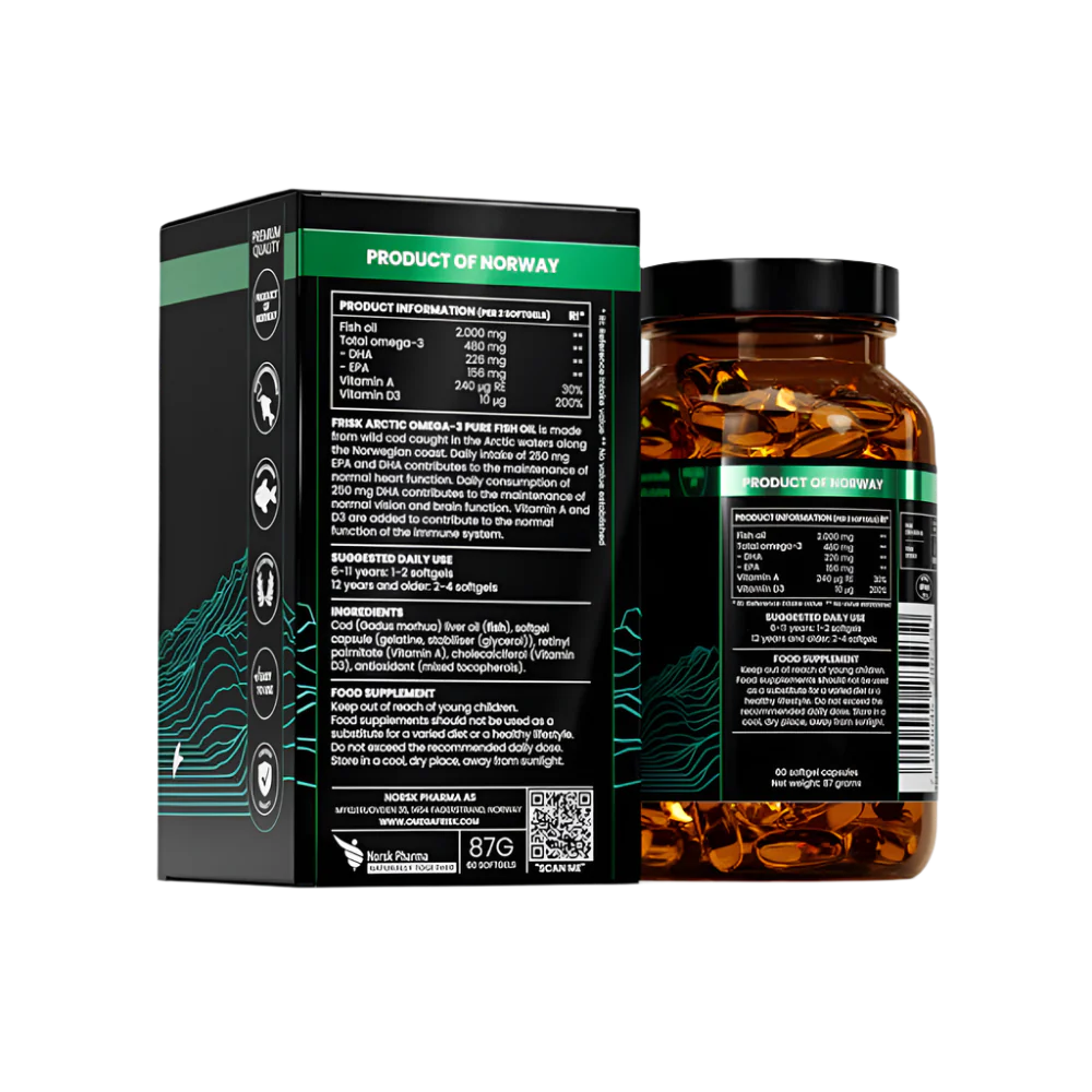 Arktična čista-omega-3 iz 100% divje arktične trske-60 kapsul