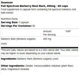 Celoten spekter Barberry koreninsko lubje 450 mg 60 kapsul